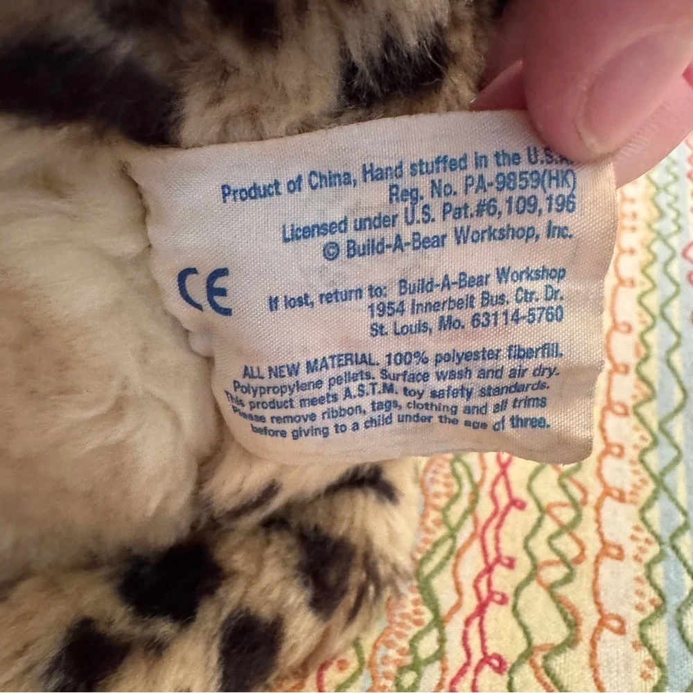 2007 Build A Bear WLF WORLD WILDLIFE FUND St Louis Zoo Cheetah plush RARE
